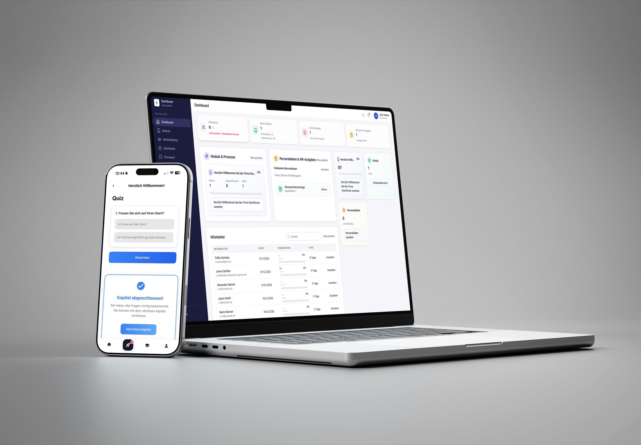 HR Dashboard und Fortschrittsansicht